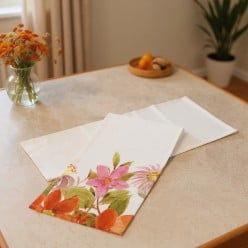 Tovaglia floreale dai colori autunnali - collezione Penelope