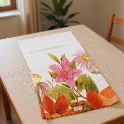 Tovaglia floreale dai colori autunnali - collezione Penelope