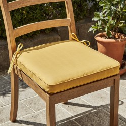 Cuscino coprisedie Ercole giallo limone sfoderabile con laccetti