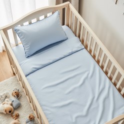 Baby Pegaso – Lenzuola Culla Neonato in Cotone Percalle Celeste Pastello, Morbide e Sicure per la Nanna