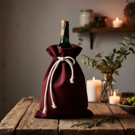 Sacco portapane in cotone bordeaux – Calore, eleganza e semplicità Fedra