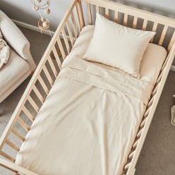 Set lenzuola culla neonato Baby Pegaso in cotone percalle panna elegante