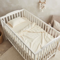Set lenzuola culla neonato Baby Pegaso in cotone percalle panna elegante