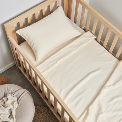 Set lenzuola culla neonato Baby Pegaso in cotone percalle panna elegante
