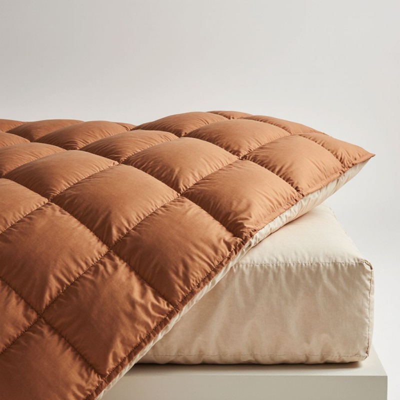 Pegaso: trapunta in cotone bicolore per letto matrimoniale - TERRACOTTA Pegaso: trapunta in cotone bicolore per letto matrimoniale - TERRACOTTA