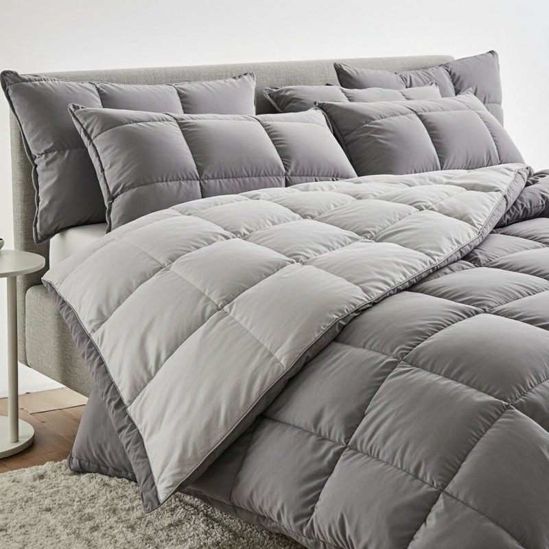 Pegaso: trapunta in cotone bicolore per letto matrimoniale - grigio Pegaso: trapunta in cotone bicolore per letto matrimoniale - grigio