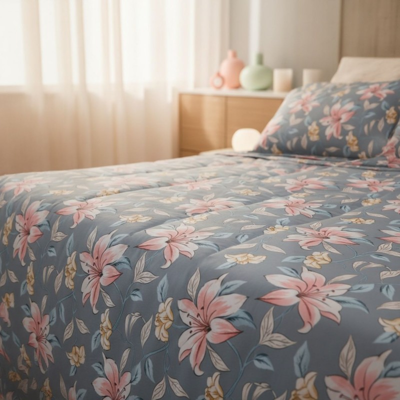Trapunta floreale per letto matrimoniale - Linea Ligea