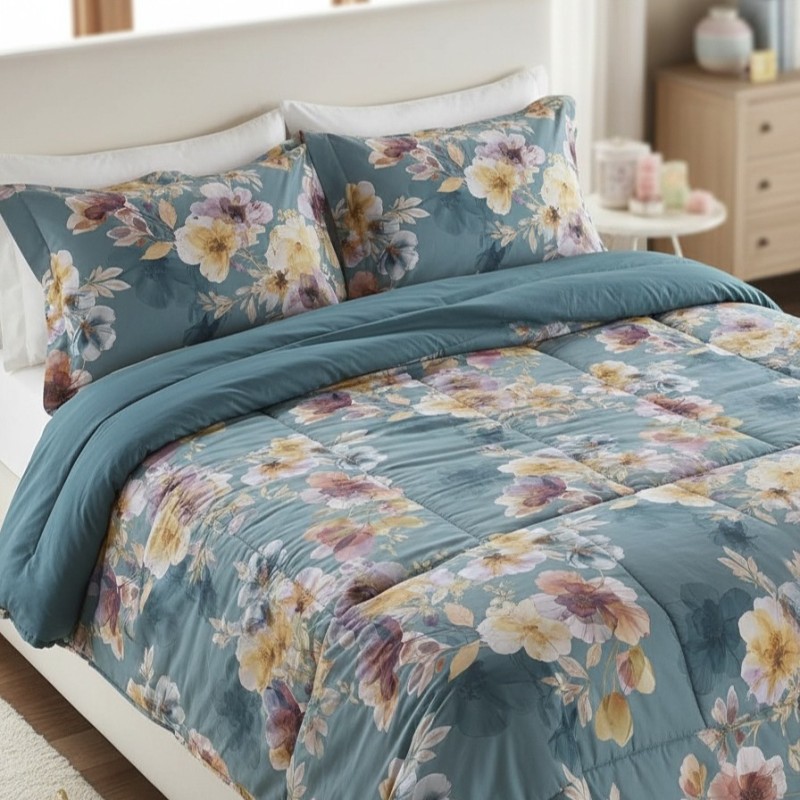 Trapunta Echidna – Fiori Selvatici in raso di cotone made in Italy Trapunta Echidna – Fiori Selvatici in raso di cotone made in Italy