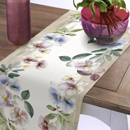 Larissa – Runner floreale 50x50 cm in cotone, eleganza romantica per la tua tavola