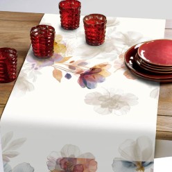 Echidna – Runner floreale 50x50 cm in cotone artigianale Made in Italy