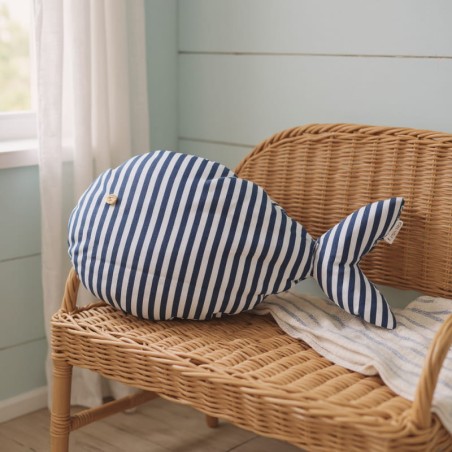 Cuscino decorativo realizzato a mano in Italia tema Mare blu e bianco