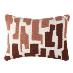 Cuscino rettangolare stile industial in cotone con ricami geometrici
