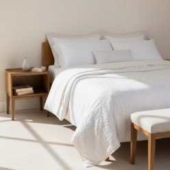 Completo letto matrimoniale Rodi in cotone con bordo jacquard