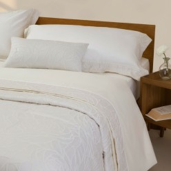 Completo letto matrimoniale Rodi in cotone con bordo jacquard