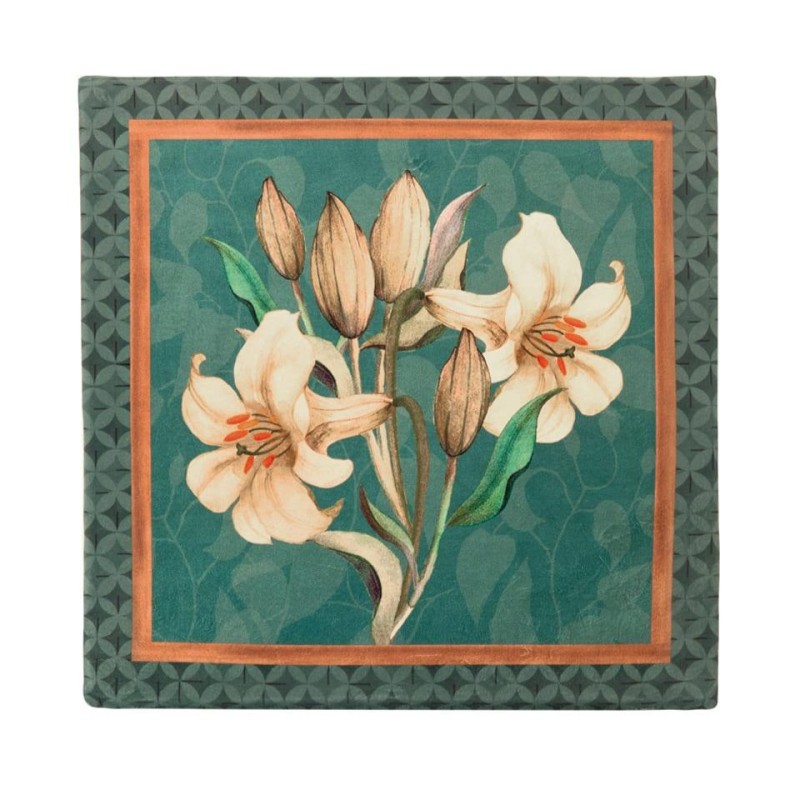 Cuscino decorativo in velluto con gigli bianchi – Retro geometrico verde lmh Cuscino decorativo in velluto con gigli bianchi – Retro geometrico verde lmh
