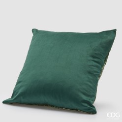 Cuscino verde di Natale con ricamo pino e bacche