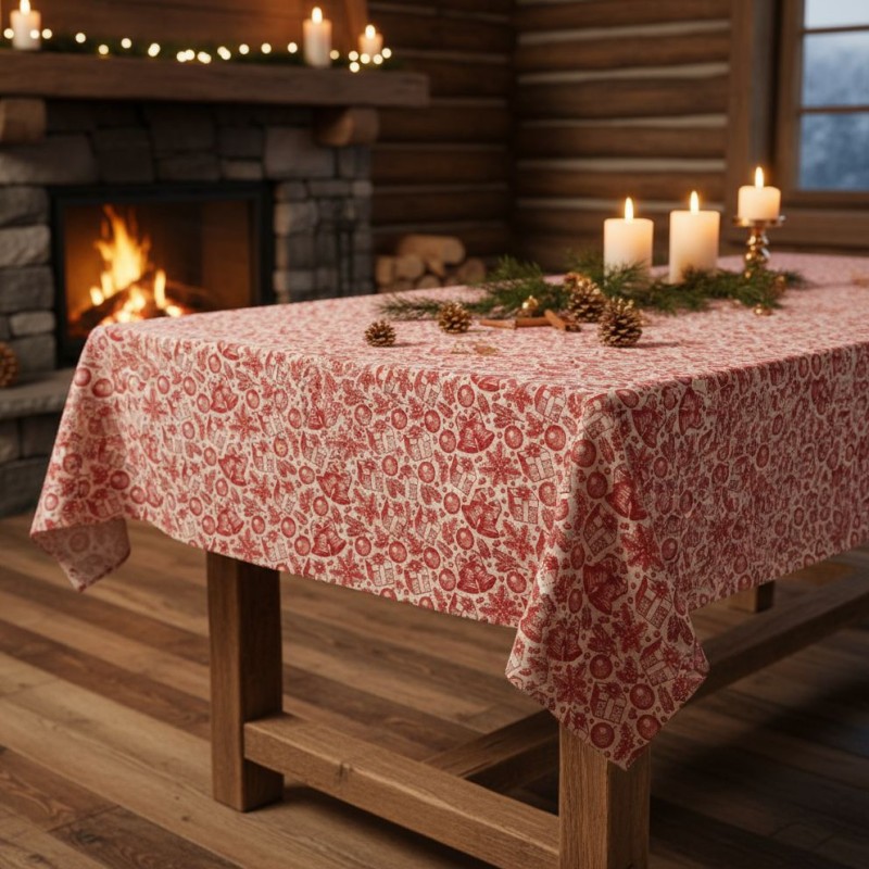Tovaglia natalizia collezione Skadi, linea norrena con accessori tavola di natale Tovaglia natalizia collezione Skadi, linea norrena con accessori tavola di natale