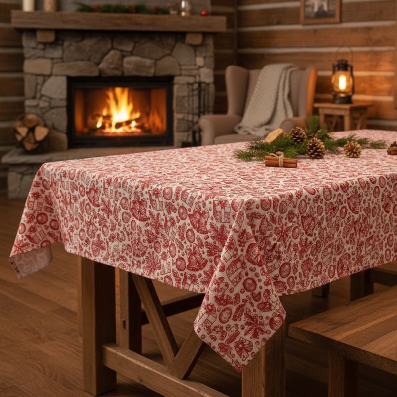 Natale con Tovaglia natalizia collezione Skadi, linea norrena con accessori Natale con Tovaglia natalizia collezione Skadi, linea norrena con accessori