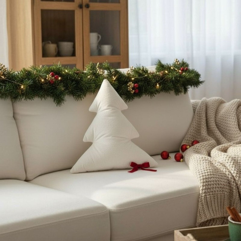 Albero di Natale in velluto cuscino colorato imbottito  bianco lemoirehome