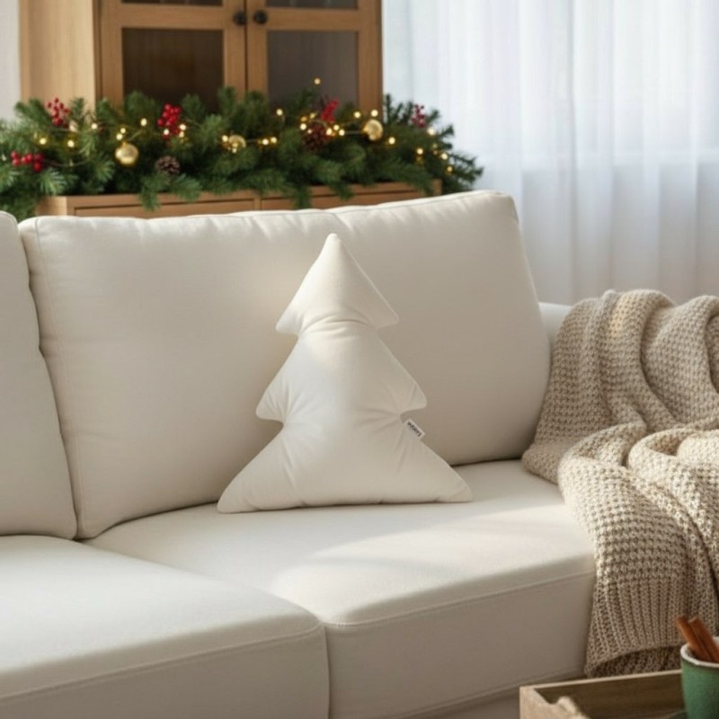 Albero di Natale in velluto cuscino colorato imbottito bianco