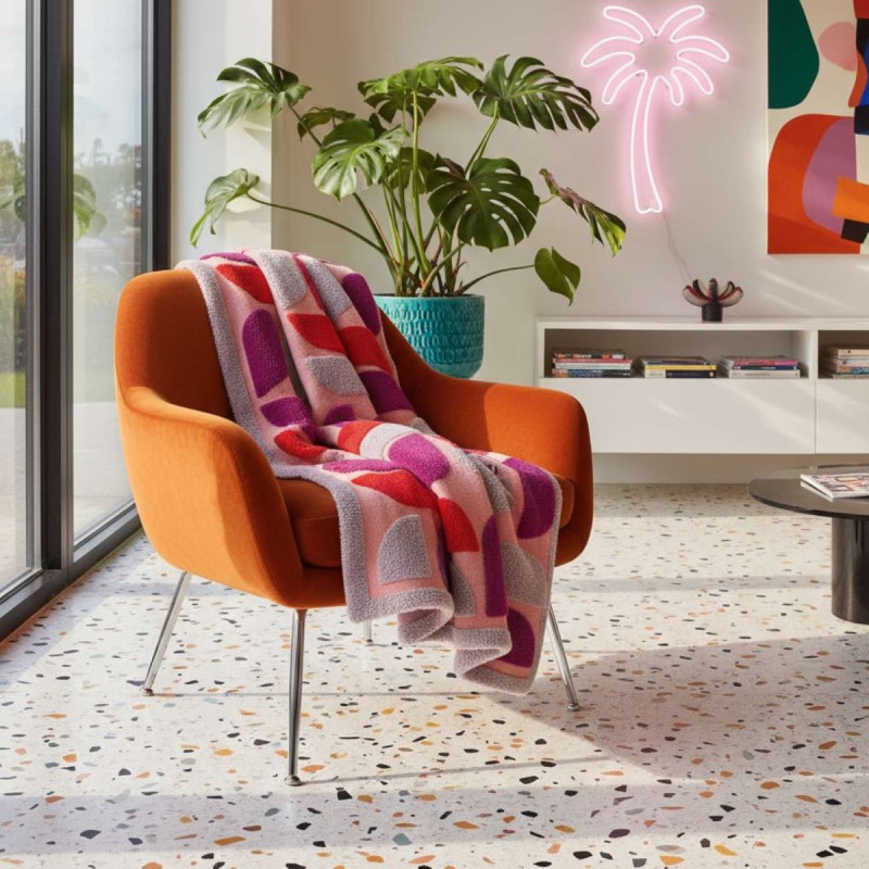 Design POP ispirato a Kallithea Plaid geometrico in lanacotta