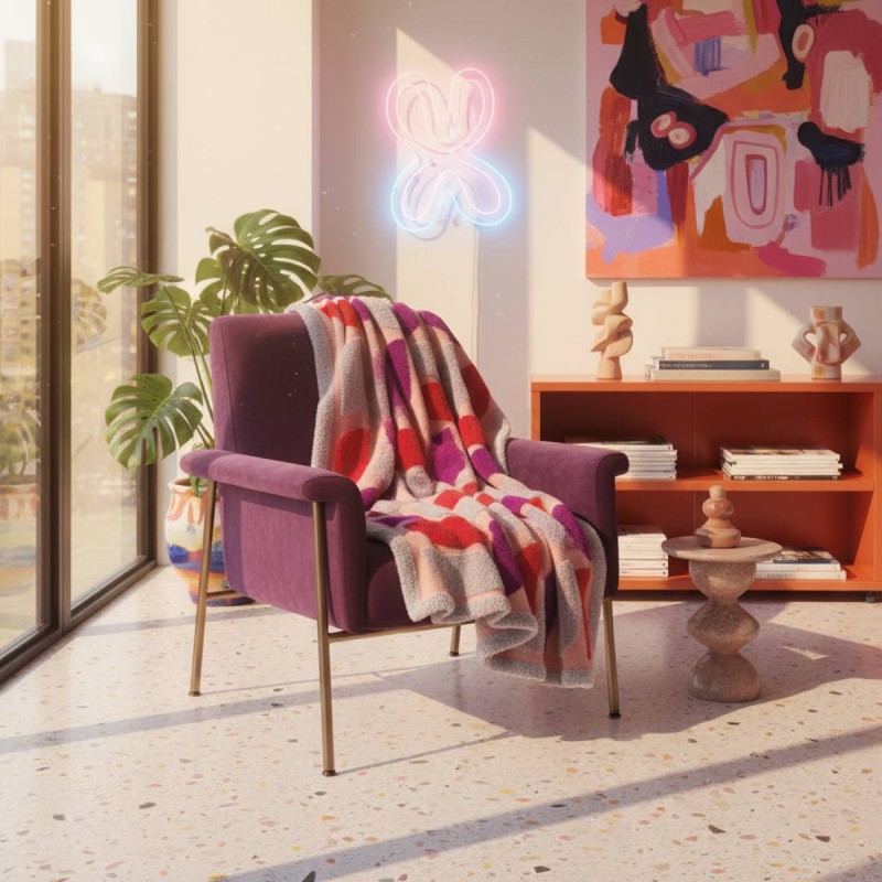lemoirehome Design POP ispirato a Kallithea Plaid geometrico in lanacotta