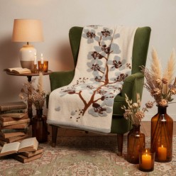 Plaid floreale in lanacotta Alcinoo – Fatto a mano in Italia