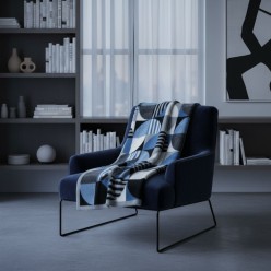 Pitagora - Plaid geometrico in lanacotta Fatto a mano in Italia