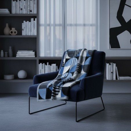 Pitagora - Plaid geometrico in lanacotta Fatto a mano in Italia