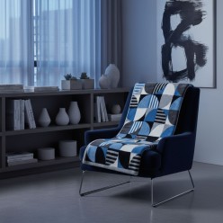 Pitagora - Plaid geometrico in lanacotta Fatto a mano in Italia