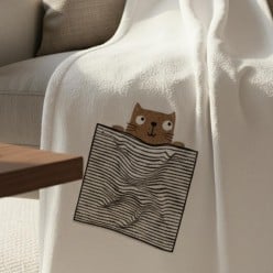 Plaid in pile Gatimago con gattino in maglia – Maryplaid x Lemoire Home
