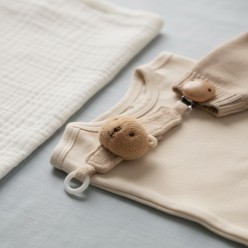 Orsetto Marcel Clip porta ciuccio in cotone biologico | Regalo nascita