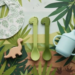 Set cucchiai Mr. Dino per trasformare l'ora della pappa in un'avventura giurassica catalogo
