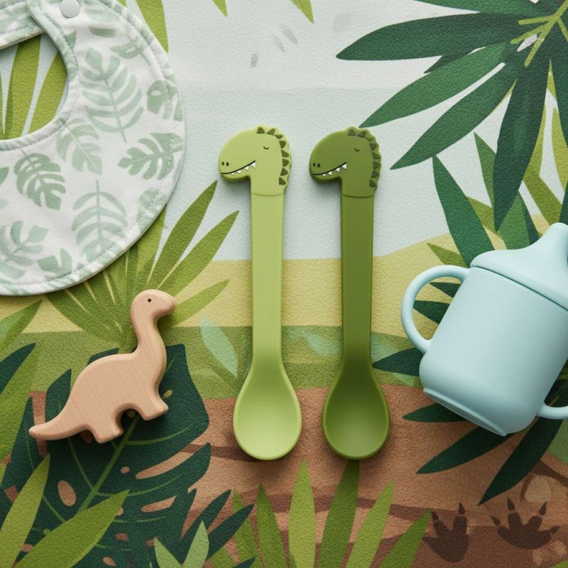 Set cucchiai Mr. Dino per trasformare l'ora della pappa in un'avventura giurassica catalogo