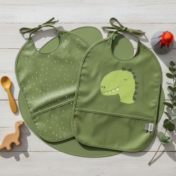 Bavaglino Mr.Dino in silicone per bimbi in pack di 2 per la pappa catalogo lemoirehome