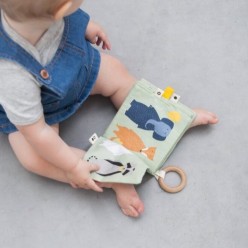 Libricino in tessuto per bebè con animali vivaci e stimolanti