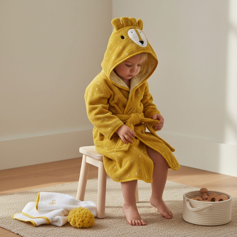 Il re della giungla in spugna| Accappatoio Leone per bambini catalogo lemoire home