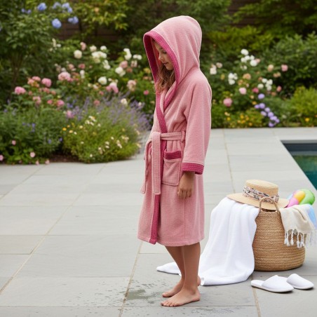 Accappatoio bimba rosa e fucsia – Collezione Nereidi catalogo bimba lemoirehome