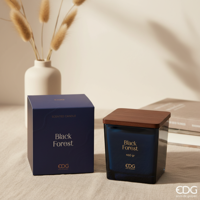 Candela EDG con tappo in legno - Black Forest