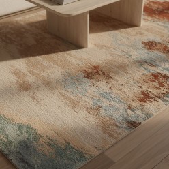 Tappeto di Design Astratto "Paesaggio" L'Oca Nera | Tonalità Terra e Acqua