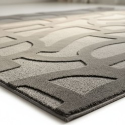 Tappeto Moderno "Intreccio" L'Oca Nera Tono su Tono | Design 3D Marrone e Grigio