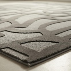 Tappeto Moderno "Intreccio" L'Oca Nera Tono su Tono | Design 3D Marrone e Grigio