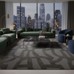 Tappeto Moderno "Intreccio" L'Oca Nera Tono su Tono | Design 3D Marrone e Grigio