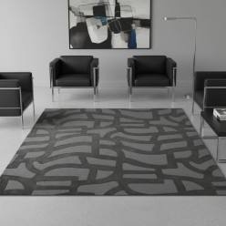 Tappeto Moderno "Intreccio" L'Oca Nera Tono su Tono | Design 3D Marrone e Grigio studio