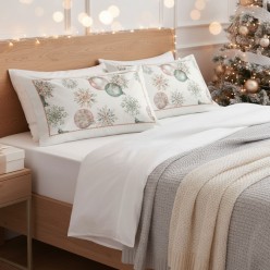 Regalo di Natale - Coppia di Federe "Cristallo" in raso di cotone