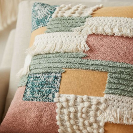 Cuscino Decorativo Patchwork Testurizzato Design Boho Chic