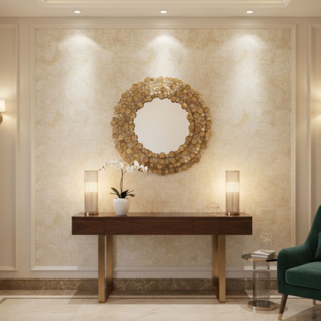 Specchiera Ø60 Montata | Complemento Lusso Metallo Oro | Lemoire Home