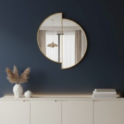 Specchiera Duale Metallo Dorato | Design Geometrico Lemoire Home 80x90