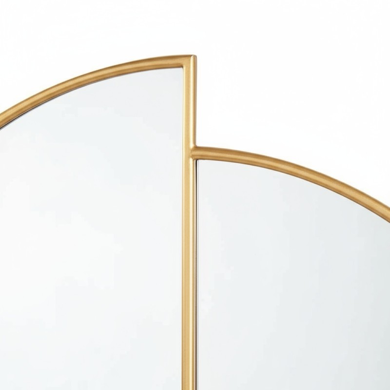 Dettaglio Cornice Sottile Dorata | Specchio a Semicerchi Intersecati Dettaglio Cornice Sottile Dorata | Specchio a Semicerchi Intersecati