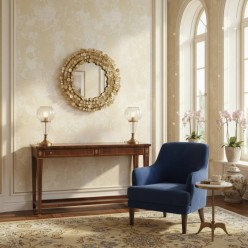 Specchiera Tonda in Metallo Dorato dal design esclusivo Ø60 | Collezione Apollo